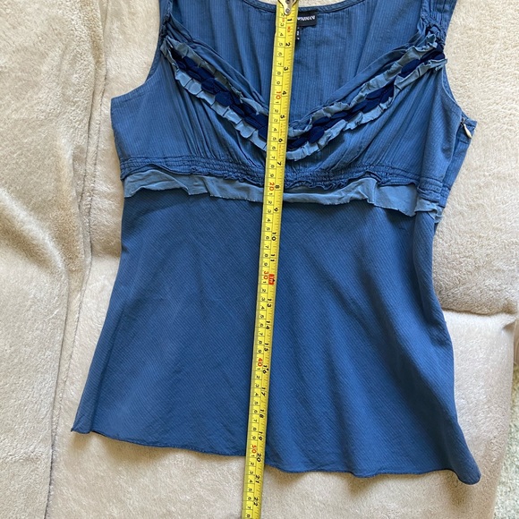 Emporio Armani I-46 US12 blue cotton top Italy - Picture 3 of 8